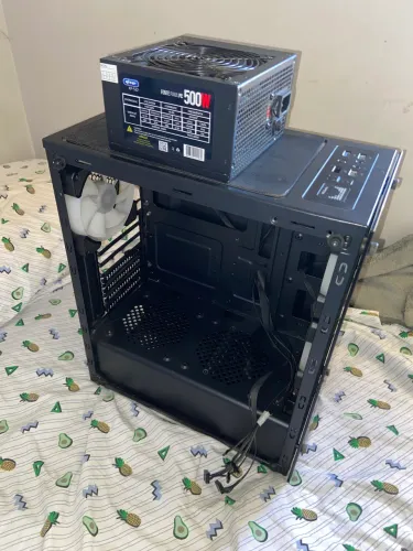 Fonte 500w + gabinete gamer + 3 fans