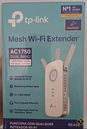 Repetidor de Sinal Wi-Fi 5 Dual-Band AC1750 Com 3 Antenas RE450 - NA CAIXA LACRADA - NOVO