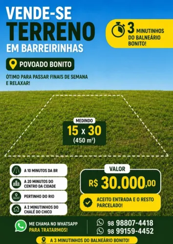 Vendo terreno em Barreirinhas