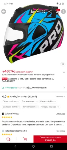 Capacete moto