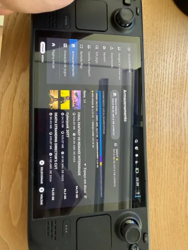 Steamdeck oled 512gb + 1 cartão SD de 1 tera + capa