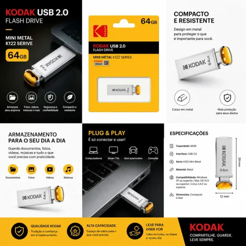 PENDRIVE 64 GB KODAK ORIGINAL