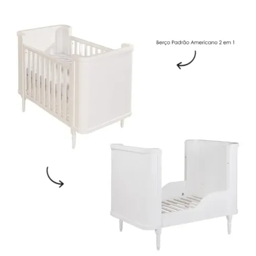 Berço Americano Toy 2 em 1 Branco