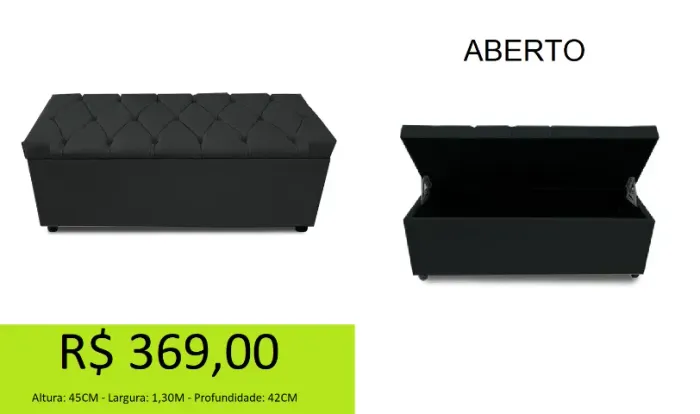 Recamier veludo preto - a pronta entrega