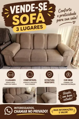 Vendo sofá 3 lugares