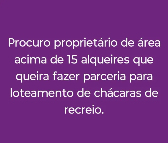 Área para chácaras de recreio