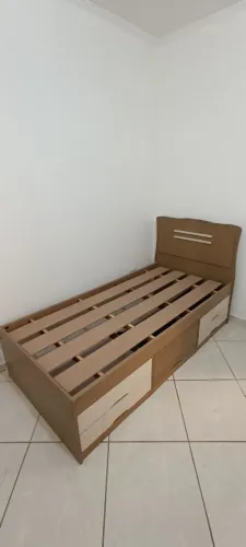 Cama Solteiro em MDF com 5 Gavetas. Ç