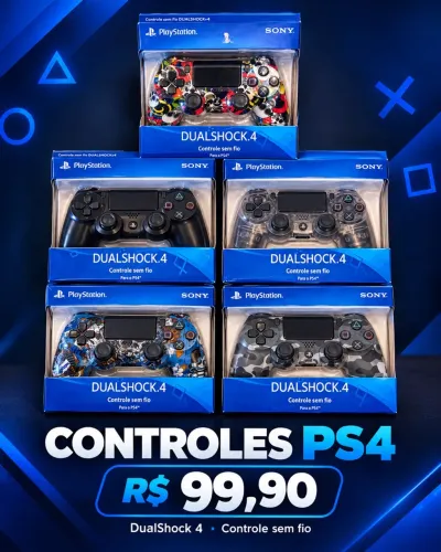 Controle Playstation Sony Dualshock 4 várias cores Ps4 Pc