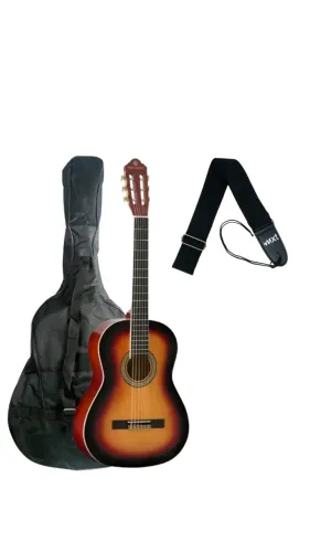 Kit Violão Harmonics Gna-111 Acústico Nylon Sunburst Destro Linden + Capa MXT + Correia