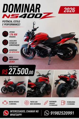 Moto Dominar NS400Z 2026 - Nova, Apenas 178 km