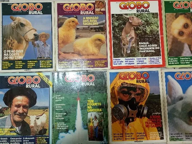 58 revistas Globo Rural, contendo as primeiras edições raríssimas.