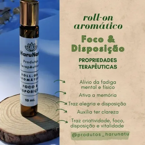 Roll-on Terapeutico para Foco e Disposição - Aromaterapia - 