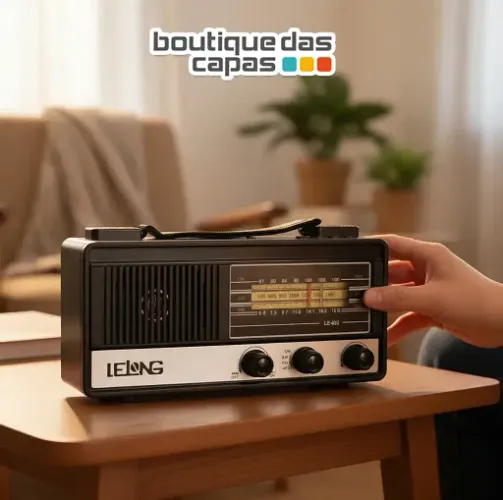  RADIO PORTÁTIL ANALOGICO RETRÔ LELONG FM AM - MARROM *7