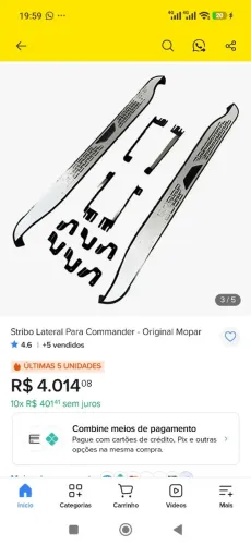 Stribo lateral jeep Commander em estado de zero baratinho