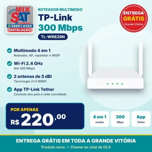 Roteador TP-Link TL-WR829N 300Mbps Multimodo