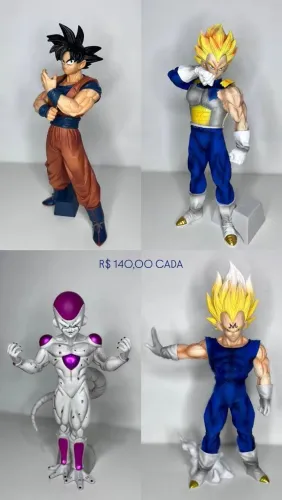 Action figure Dragon Ball Z 140,00 cada boneco goku vegeta freeza
