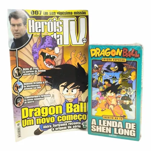 VHS e Revista Dragon Ball Z, Herois Da TV (rara lacrada)