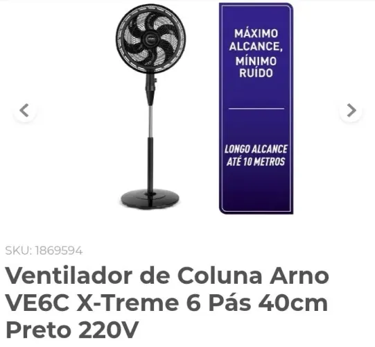 Ventilador ARNO fusível queimado