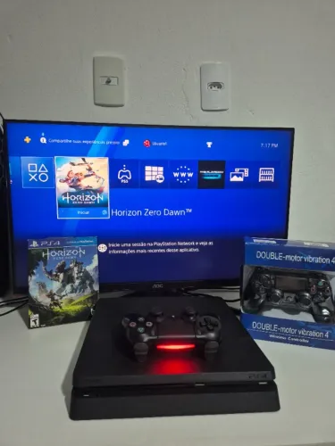 PS4 Slim  + 2 Controles + Horizon Zero Dawn | 3 Meses de Garantia