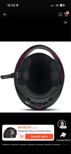 Capacete Rosa Fechado Moto Pro Tork R8 Pro Fosco Tamanho 58