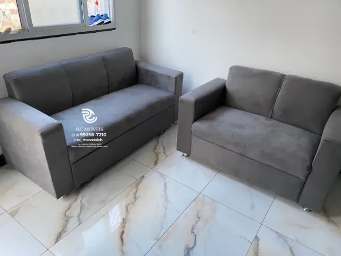 Sofá Uno Suede 2 e 3 Lugares - Promoção Imperdível