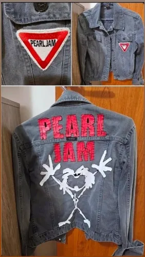 Jaqueta Levis Customizada Pearl Jam