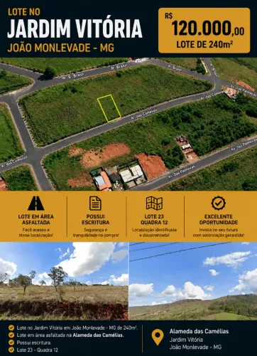 Lote no Jardim Vitória em João Monlevade - Mg de 240m²