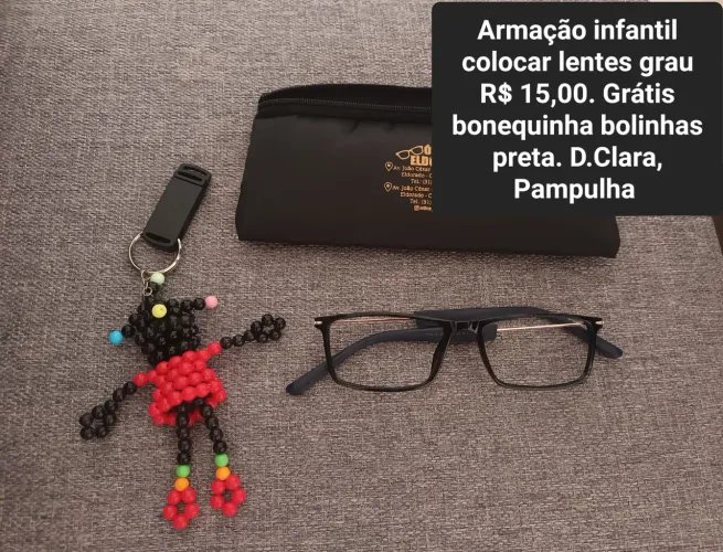 Armação óculos infantil + boneca grátis
