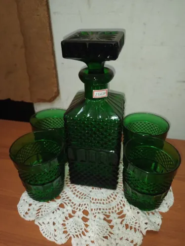 Conj whisky ? verde vidro 