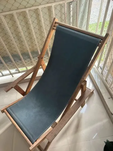 Espreguiçadeira Reclinável para Varanda (tecido azul)