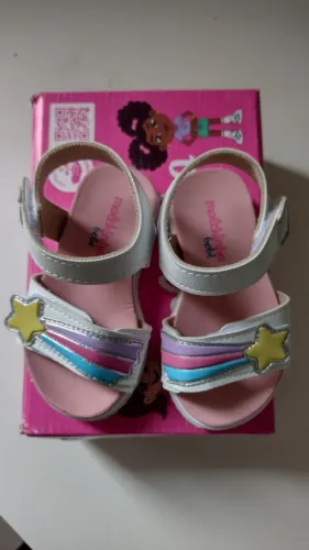 Sandália de velcro infantil feminina tamanho 18 Molekinha