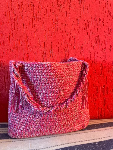 Bolsa aurora de crochê