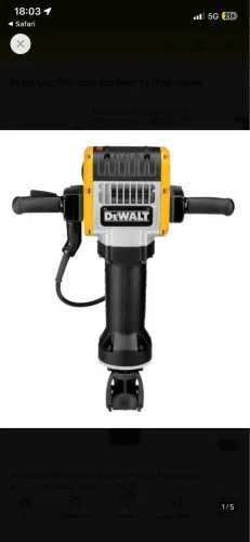 Martelo Demolidor Encaixe Hexagonal 1.1/8 Pol 62J 30Kg 2100W 220V DEWALT-D25980-B2