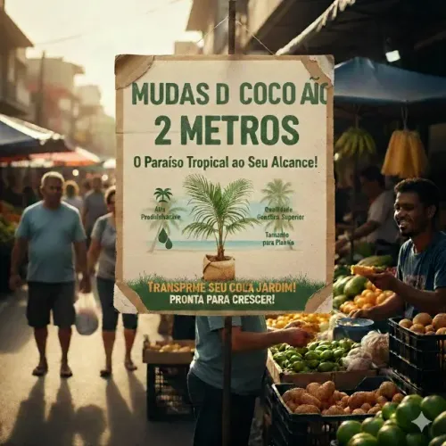 muda  de coco anao 2 metros ponta de folha 