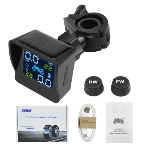 Sensor Monitor Medidor Pressão Pneu Solar Tpms Moto
