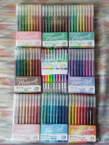 LOTE 01 - Languo Gel Pens - canetas de gel acrílicas 0,6mm - 9 conjuntos - 81 cores
