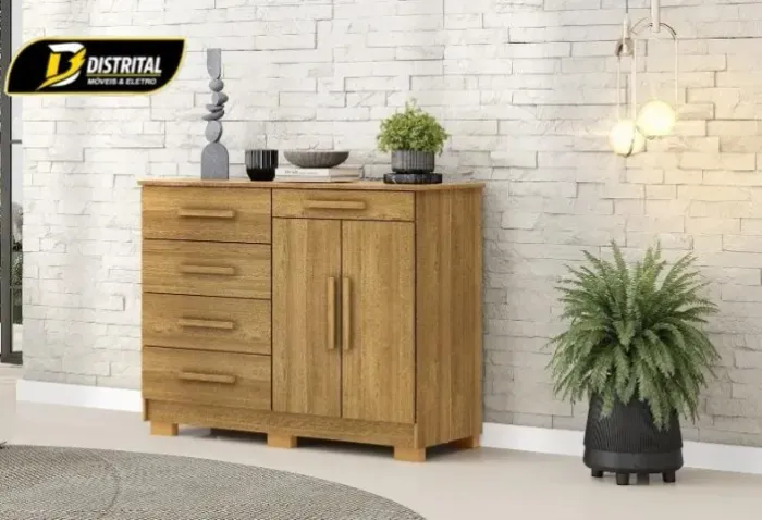 Cômoda Sírius 5 Gavetas 2 Portas Novo