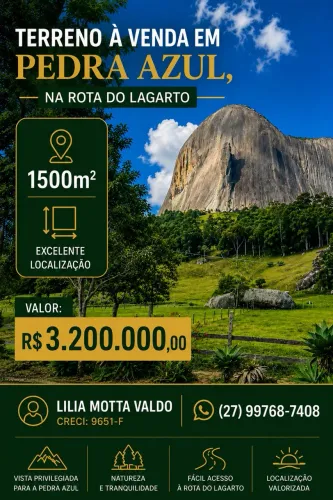 Terreno à venda, 1500 m² por R$ 3.200.000,00 - Pedra Azul - Domingos Martins/ES
