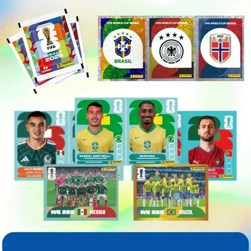 Kit Completo Figurinhas Álbum Copa do Mundo 2026 - Para colar