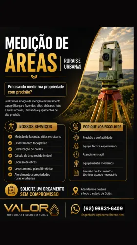 Medição de áreas-Serviços de Topografia
