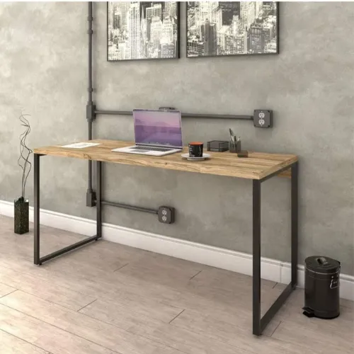 Mesa Escrivaninha Industrial 150 cm Compace Trevalla Kuadra - Carvalho