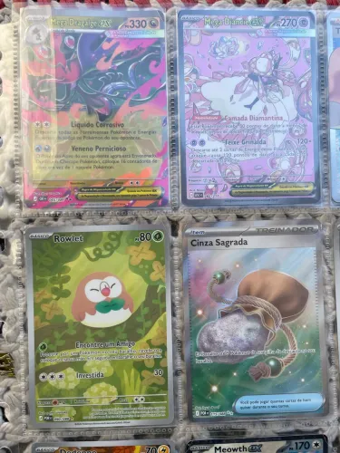 Lote 9 Cartas Pokémon TCG Raras e Ilustradas - Excelente Estado PORT