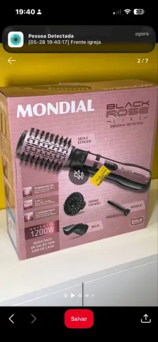 Escova Rotativa 1200w Er-10 Mondial Black Rose 110v Cerâmica + Tourmaline Íon