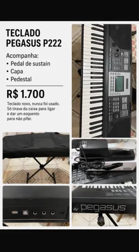 Teclado novo com todos acessórios