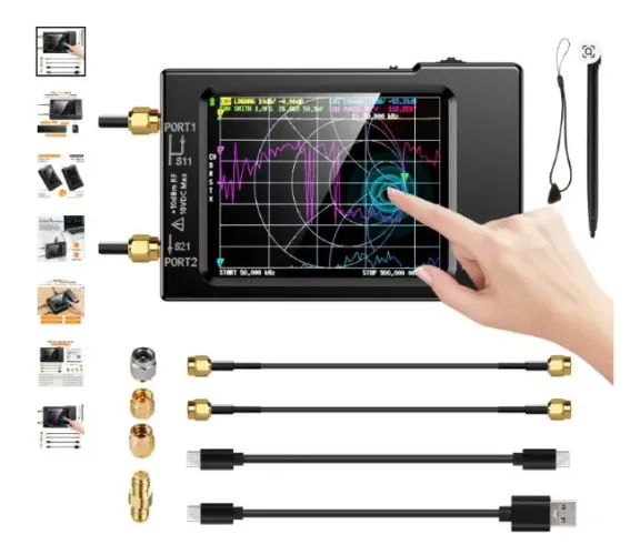 Nano Vna-H Analisador De Antenas Hf-vhf-uhf 10khz-1.5ghz