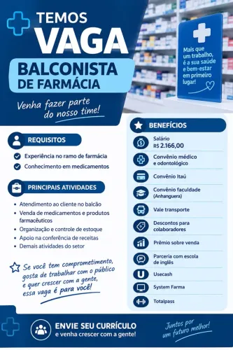 Balconista de farmácia