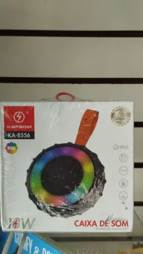 Caixa de Som Bluetooth Portátil 10W RGB TWS IPX5 Recarregável USB Tipo-C Cartão TF KA-8556