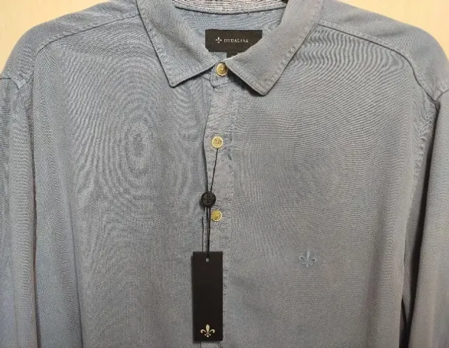 Camisa Dudalina sarja azul, original, nova, com etiqueta, slim fit, tamanho 3 (M ou 40)