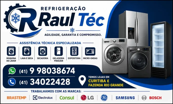 Consertos de máquina de lavar roupa, geladeira, freezer, expositor, microondas, etc