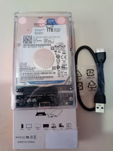HD 1 TB WD 100%Saudavel com Case e Cabo USB 3.0 - Livre pra testes.